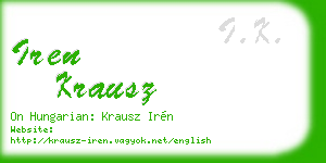 iren krausz business card